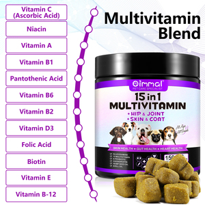 ผู้จัดจำหน่ายอาหารเสริมสำหรับสัตว์เลี้ยง Oimmal วิตามินรวม 15 in 1 แบบเคี้ยวสำหรับสุนัข บำรุงสะโพก ข้อต่อ ผิวหนัง ขน และสุขภาพลำไส้ 150 เม็ด แบบเคี้ยว ขายส่ง - Product Image 5