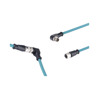 Connecteur coudé M12 X Code 1m Mâle Femelle PUR Vert Foncé Cat 6A Câble Ethernet 4x2x26AWG 1m Cuivre pour Surveillance Ferroviaire