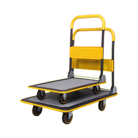Carretilla de mano de cuatro ruedas con capacidad de carga de 300kg, plataforma de Material de acero, remolque, carro plano, herramientas de manipulación, almacén doméstico