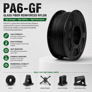 Strong Metal Replacement PA6-GF Filament 1.75mm Glass Fiber Nylon Engineering 3D <b>Printing</b> <b>Material</b> 1kg 3D Printer Filament - Product Image 2