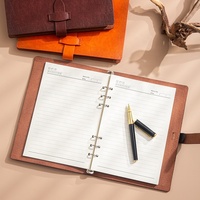 Cuaderno personalizable de cuero A4/A5, nuevo estilo de negocios, juego de regalo, libro de registro encuadernado térmico, logotipo de la empresa, cubierta de papel gofrado