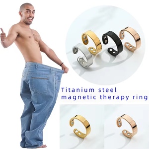 Bijoux de mode de santé à la mode en acier inoxydable Double anneau ouvert <span class=keywords><strong>anti</strong></span>-<span class=keywords><strong>ronflement</strong></span> magnétique - Product Image 3