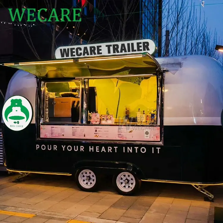 WECARE Carrito De Comida Movil Food Trailer USA Standard Hotdog Chariot à café Camions de nourriture mobiles à vendre aux États-Unis