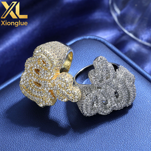 Nouvelle Bague Hip-Hop en Cuivre Plaqué Or 18K avec Zircon Incrusté Motif Allah pour Hommes et Femmes – Idéale pour Fêtes et Cadeaux - Product Image 6
