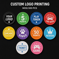 Jetons en plastique PP personnalisés avec logo, 25 mm, impression couleur, pour jeux de société et distributeurs automatiques, vente en gros