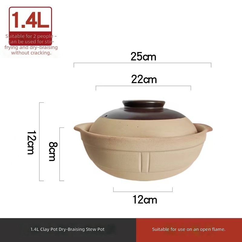 Pot en argile cuite à sec de 22 cm