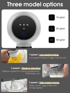 Batidora de Mano Eléctrica Recargable por USB, Batidora de Mano Inalámbrica Portátil Recargable de 3 Velocidades y 2 Batidores para Repostería, Batir Leche y Crema - Product Image 5