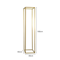 Toile de fond de mariage Stand Iron Art Road Guidance Décoration Golden Box Flower Pillar Rack