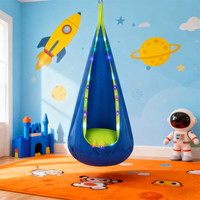 Hamac suspendu moderne pour enfants avec lumières LED, pliable, en coton, avec coussin gonflable pour une utilisation en intérieur et en extérieur, pour la chambre à coucher, le parc