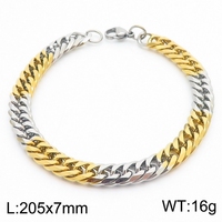 Brazalete y Pulseras de Bisutería, Estilo Hip-Hop, Chapado en Oro de 18K, Brazalete Grueso, Accesorio de Muñeca para Mujer/Hombre
