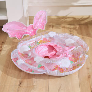 Bouée de natation gonflable pour bébé fille avec siège, motif tournesol à paillettes, en forme de bateau, équipement aquatique - Product Image 3