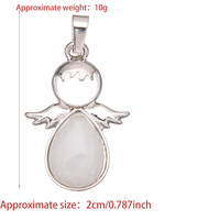 Cadeau d'ange gardien pendentif à breloque d'ange mignon cristal de guérison ailes d'ange pierre naturelle incrustée bijoux plaqués or pour les fêtes