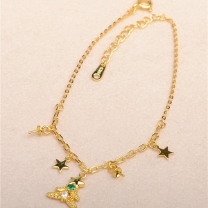 S925 Sterlingsilber plattiertes Weihnachtsbaum-Armband, Rohling für DIY-Perlen, leerer Halter für 7-9mm Sternanhänger, verstellbar, Weihnachtsgeschenk - Product Image 4