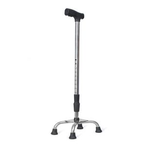 Canne de marche réglable en acier inoxydable, hauteur 43,3 pouces, pour personnes âgées et handicapées, avec quatre pieds antidérapants - Product Image 4