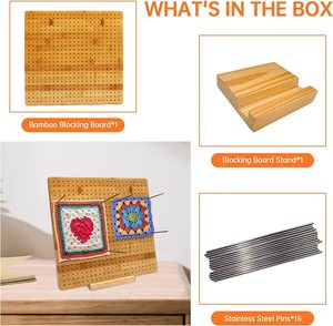 Planche de blocage en bois pour carrés Granny au crochet, design simple, multi-tailles, accessoire de <span class=keywords><strong>couture</strong></span> pratique, <span class=keywords><strong>cadeau</strong></span> pour les crocheteuses - Product Image 5
