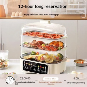 Vaporiera Elettrica Multistrato con Controllo Touch 1500W Multifunzione per Cottura a Vapore Hot Pot Barbecue e Cottura del Riso - Product Image 2