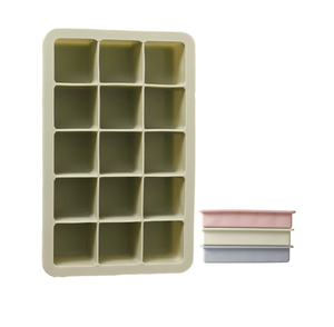 Moule à glaçons carrés en silicone empilable à 15 cavités avec couvercle, bac de congélation réutilisable - Product Image 2
