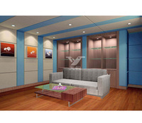 Plaques acoustiques décoratives modernes noires pour plafond de bureau, salle de réunion, hôtel, panneau acoustique en fibre de verre