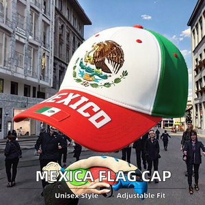 Gorra de Béisbol Unisex con Diseño Personalizado en Relieve, 7 Paneles, 100% Poliéster, Bandera de México, Joyeahome, Impresión Serigráfica, No Tejida - Product Image 2