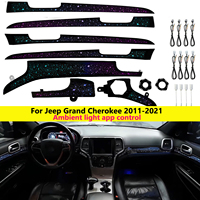 Kit de Iluminación Ambiental para Grand Cherokee 2011-2021, 19 en 1, Lámpara Interior Premium con Efecto Arcoíris, Control por Aplicación de Smartphone, Enchufe