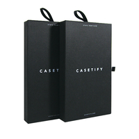 Étui pour téléphone portable, boîte de rangement à tiroirs, emballage avec couvercle de téléphone portable, boîte en papier noir