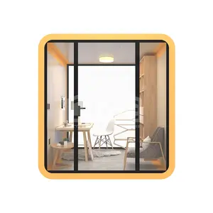 Indoor cafe conference room cube prefab house living small pod container home portable mobile house