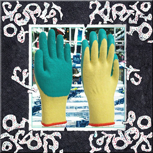 Gants de sécurité taille XL personnalisables pour la construction, la réparation, le jardinage, jaune-vert, en latex texturé - Product Image 3