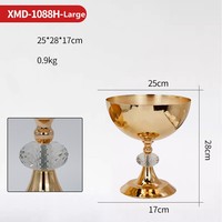 Mangkuk Kompot Emas Kecil Mewah Vas Bunga Logam Modern Berpola Palu untuk Dekorasi Meja Pernikahan Hiasan Meja Centerpiece