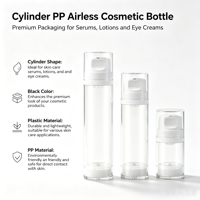 Botol Pompa Vakum PP Grosir untuk Kemasan Kosmetik Silinder Transparan 30ml 50ml 80ml 100ml 120ml 150ml Kosong untuk Serum dan Lotion