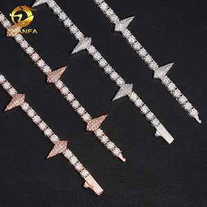 เครื่องประดับฮิปฮอปมอยส์ซาไนต์ เงินแท้ 925 สร้อยคอเทนนิสมอยส์ซาไนต์ทรงหยักเพชร  สำหรับแร็ปเปอร์ ผู้ชาย ผู้หญิง สร้อยคอเทนนิสแบบ Iced Out - Product Image 5