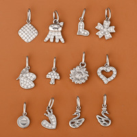 Pendentifs pour la fabrication de bijoux, breloques en zircon et acier inoxydable, accessoires de collier DIY