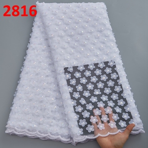 2816 di alta qualità Guipure francese <span class=keywords><strong>Tulle</strong></span> netto pizzo con pietre per abito da sposa <span class=keywords><strong>rosa</strong></span> ricamato 3D fiori di pizzo francese con perline - Product Image 6