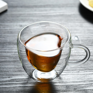 BS-23 150ml 5oz Tazza a Forma <span class=keywords><strong>di</strong></span> Cuore in <span class=keywords><strong>Vetro</strong></span> a Doppia Parete Isolata per Caffè Espresso Tè Nero Latte con Manico - Product Image 3