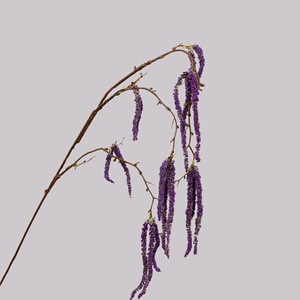 Fleurs artificielles CallaFloral, branche unique, violet, polyester, décoratives, pour mariage, fleurs givrées - Product Image 3