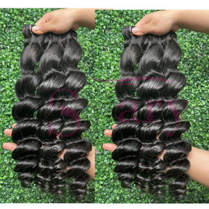 Grosir pemasok pemasok tidak diproses jumlah besar Virgin mentah ekstensi rambut manusia Brasil bundel jalinan Murah Kelas 12A - Product Image 5