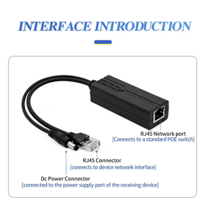 100Mbps Type-C đầu ra 48V đến 5V 3.5A tiêu chuẩn IEEE802.3af/tại PoE Splitter Adapter CE FCC ROHS chứng nhận cho CCTV Camera An Ninh - Product Image 5