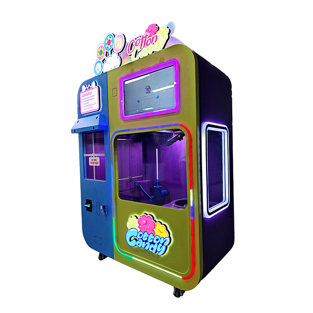Comercial Touch Screen Auto Magic Sweet Cotton Candy Vending Machine Custom 2025 Full Automatic Cotton Candy Vending Machine
