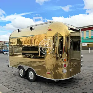 ZZKNOWN China Supplier Street Mobile Coffee Cart Fast Food Truck Airstream Food Trailers Street Bbq Vendor Truck Trailer