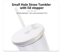 Gobelet à café réutilisable en AS de 480 ml (16 oz) avec couvercle et paille, isolant, sans BPA, en plastique double paroi avec couvercle et paille