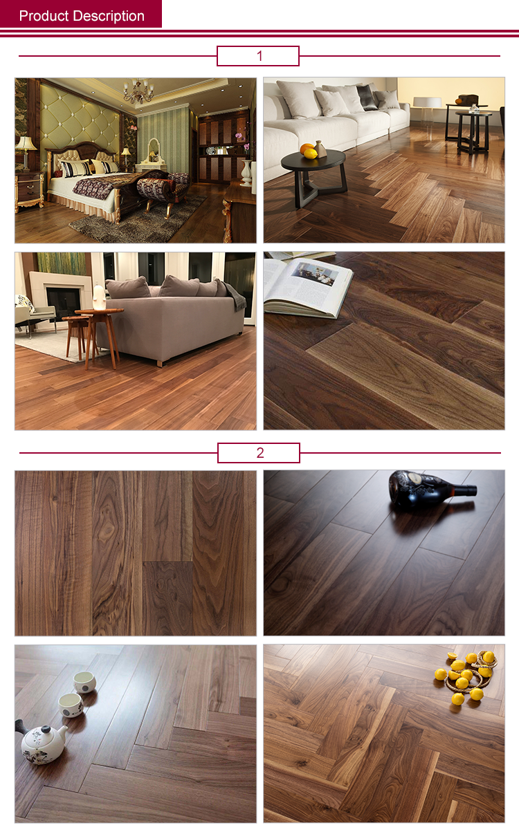 Engineered America black walnut wood flooring hardwood parquet in natural color factory directly sell for home decoration