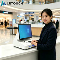 Nouveau terminal de point de vente de bureau LED 15,6 pouces, écran tactile en libre-service, scanner haute résolution, caméra, reconnaissance faciale, prise en charge du SDK