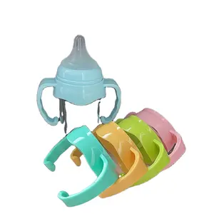 Manijas de plástico para botella de alimentación de bebé, accesorio de agarre fácil, 10 colores