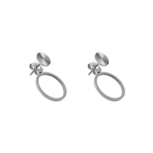 Geometric Hoop Earrings Gold 316 Stainless Steel Minimalist Design For Women - Product Image 5