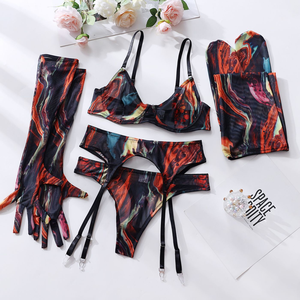 Set di biancheria intima romantica a stringhe aperte da donna con ricamo vestito <span class=keywords><strong>Sexy</strong></span> e vedo intrecciato intrecciato per il commercio all'ingrosso - Product Image 6