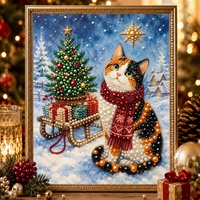 Produits Artisanaux Décoration Moderne pour la Maison Fabricant Direct Décoration Esthétique pour Chambre Peinture Murale Chat Animal Mignon Perle