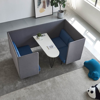Canapé modulaire insonorisé à dossier haut avec table pour bureau ouvert