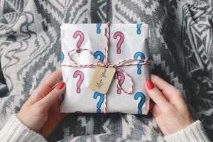 Carta da Regalo Divertente con Punto <span class=keywords><strong>Interrogativo</strong></span>, Carta da Imballaggio Spessa per Festa di Rivelazione del Sesso del Bambino, Decorazione per Baby Shower - Product Image 4
