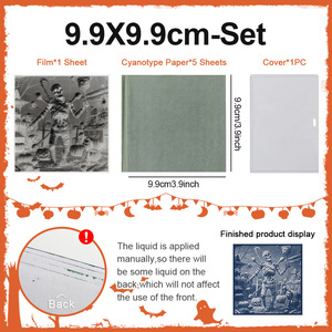 Kit <span class=keywords><strong>de</strong></span> cyanotype carré sur <span class=keywords><strong>le</strong></span> thème d'Halloween transfrontalier, <span class=keywords><strong>film</strong></span> <span class=keywords><strong>de</strong></span> décoration créatif, motifs Citrouille, <span class=keywords><strong>Momie</strong></span>, Dieu <span class=keywords><strong>de</strong></span> <span class=keywords><strong>la</strong></span> Mort et plus, avec tutoriel en anglais - Product Image 5