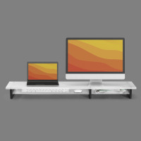Bureau debout réglable en hauteur SAMDI au design minimaliste moderne, avec fixations installables, en acrylique sablé, réglable de 720 à 1170 mm