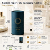 Emballage en tube de papier rigide jetable sur mesure, boîte cylindrique de luxe pour parfum, huile essentielle, cadeau, fabrication OEM, vente en gros